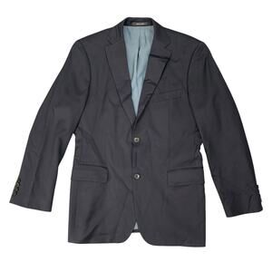 Hugo Boss Blazer Mens 36 Indigo Blue Super 100 Wool 2 Button Padded Shoulders